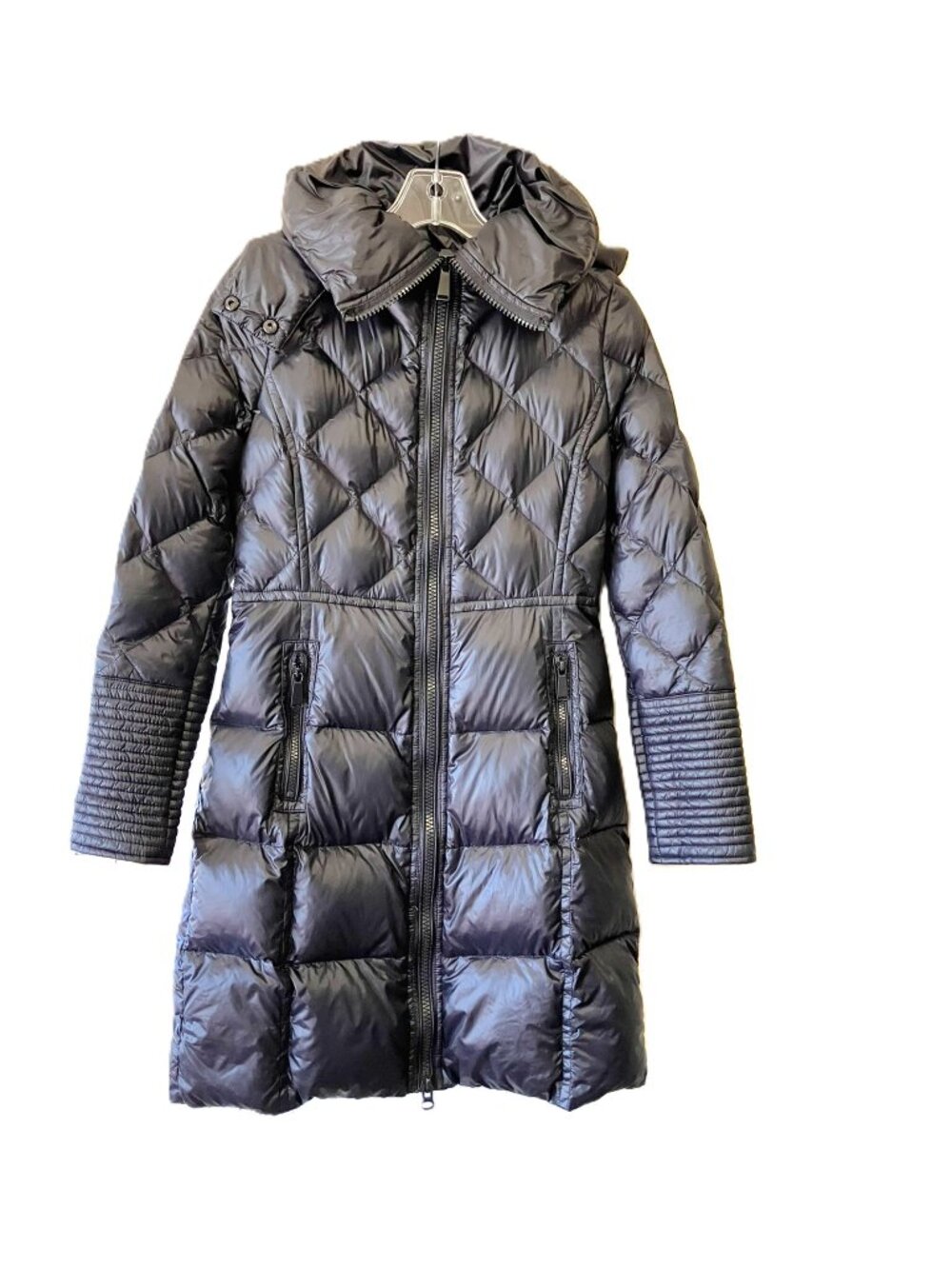 Saks Fifth Avenue Black Down Puffer Coat XS Detachable Hood
